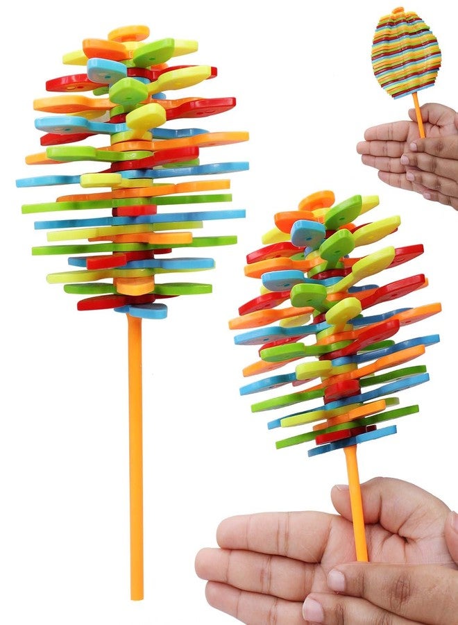 فولي لعبة زهرة ملونة قابلة للدوران والالتواء بالكامل للأطفال، على شكل مصاصة، ألعاب يدوية لتخفيف التوتر، مناسبة للعب في الأماكن المغلقة والمفتوحة، هدية مثالية لأعياد الميلاد (عبوة من قطعة واحدة) - Image 1